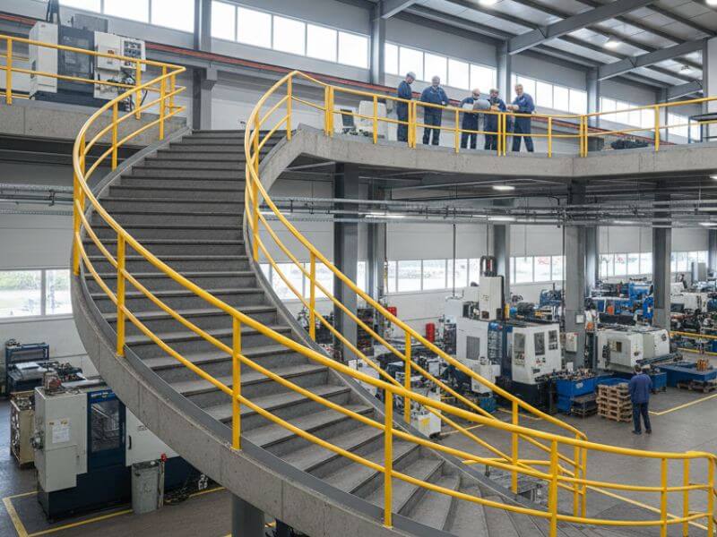 Barandas de protección industrial con servicio de curvado