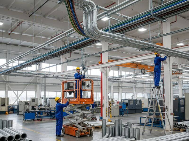 Instalación de ductos schedule 40 para cableado industrial