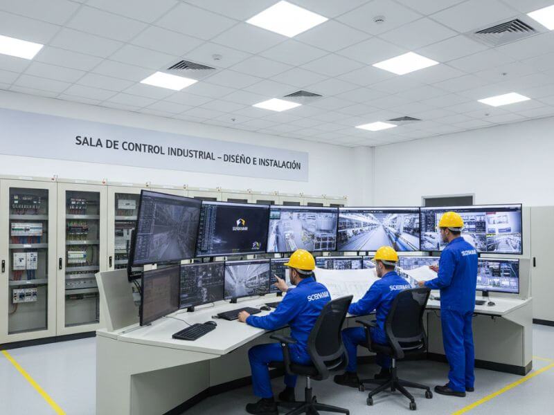 Sala de control industrial diseñada e instalada por Screwair